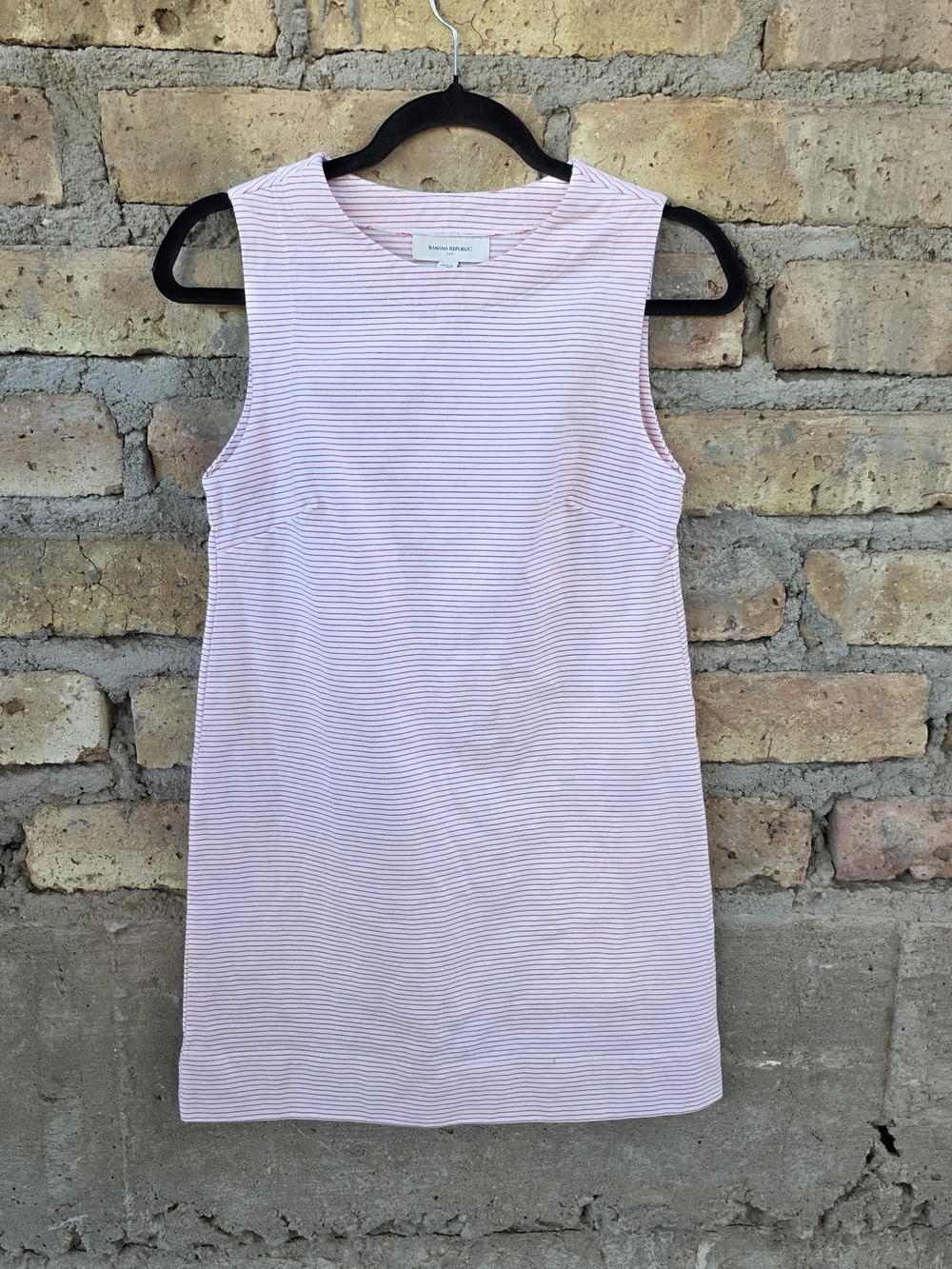 Banana Republic Red & White Striped Sleeveless Mini Dress